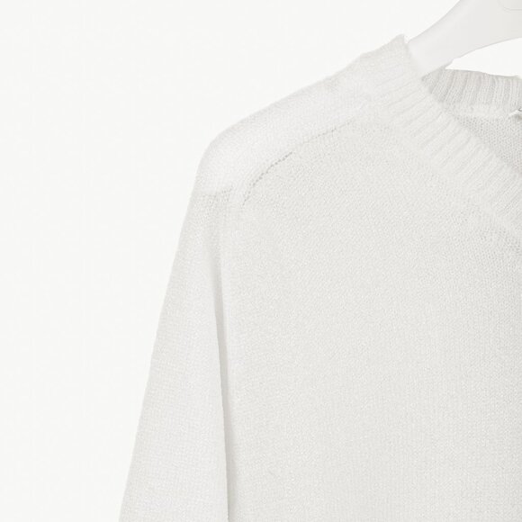 Our Legacy White Transparent Bubble Knit V-Neck Raglan Sweater - Picture 5 of 10
